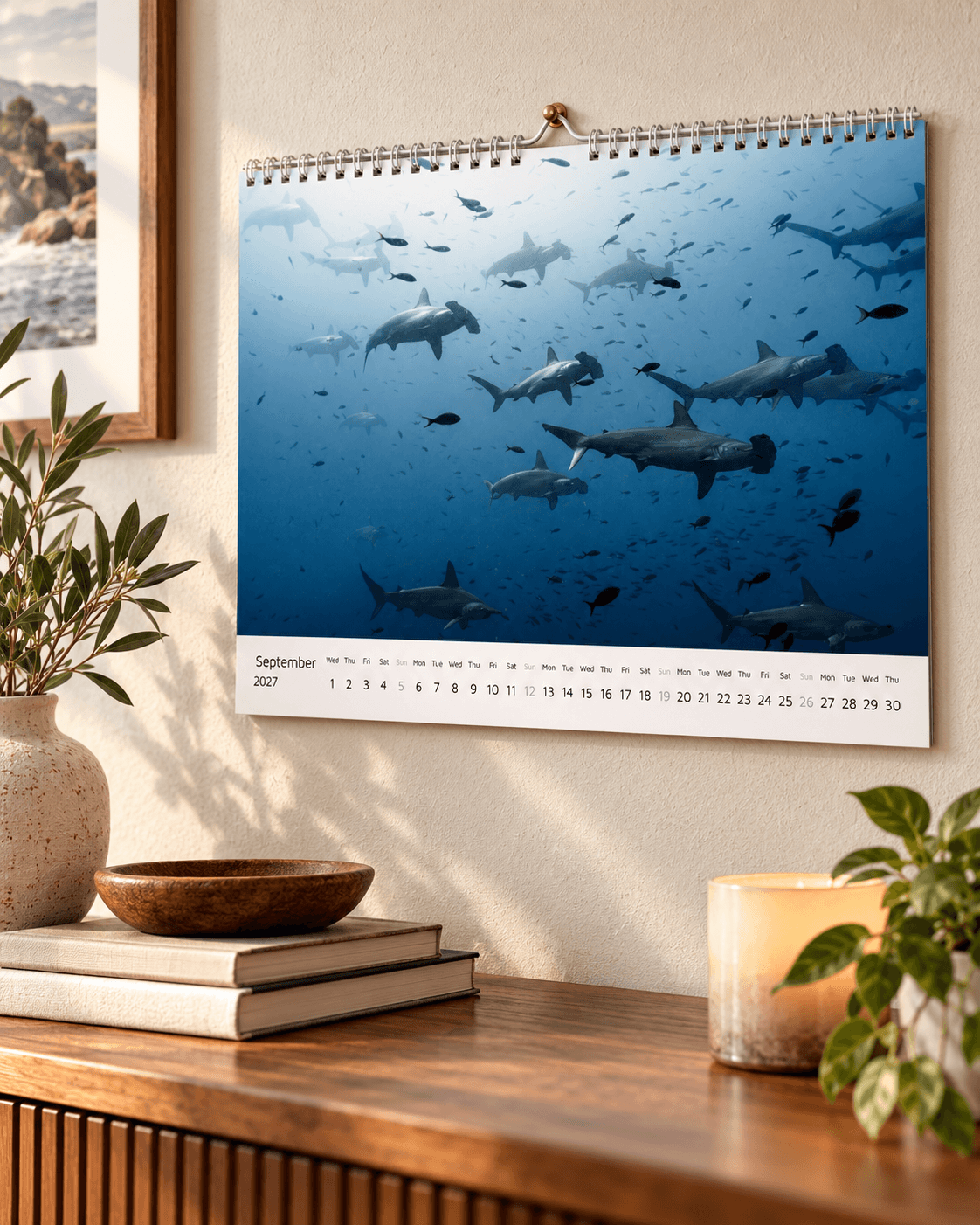 2027 Wildlife Calendar displayed in an interior